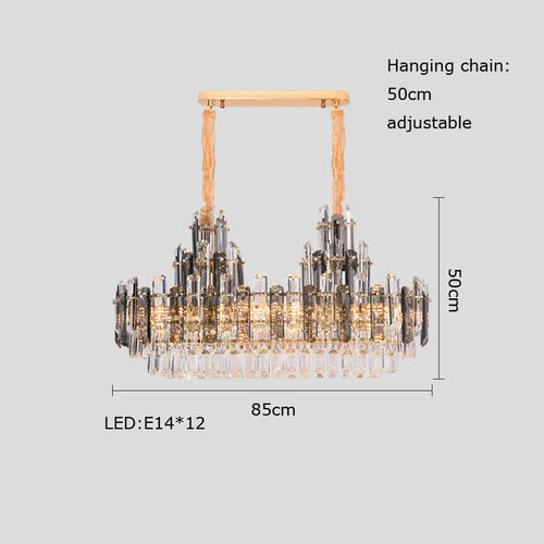 lustre suspendu en cristal à intensité variable design moderne - vue 12 sur 11