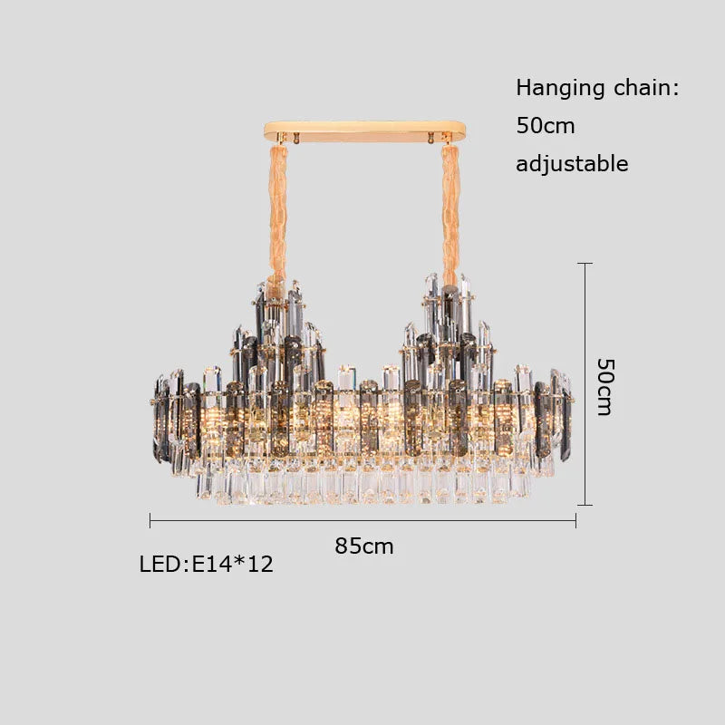 lustre suspendu en cristal à intensité variable design moderne - vue 11 sur 11