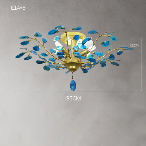lustre led en agate naturelle idéal pour décoration romantique - vue 14 sur 15
