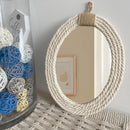 miroir ovale en corde style nautique avec frange en macramé