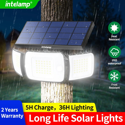 lampes solaires extérieures avec détecteur de mouvement et éclairage large - vue 2 sur 9