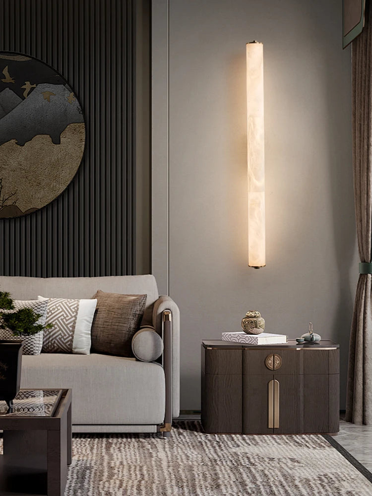 applique murale led en cuivre et marbre moderne luxe éclairage intérieur - vue 4 sur 14