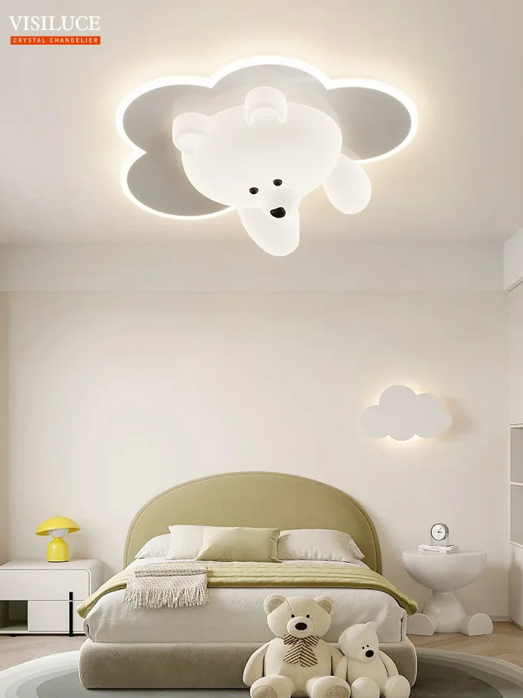 plafonnier led ours mignon pour chambre enfant - vue 2 sur 12