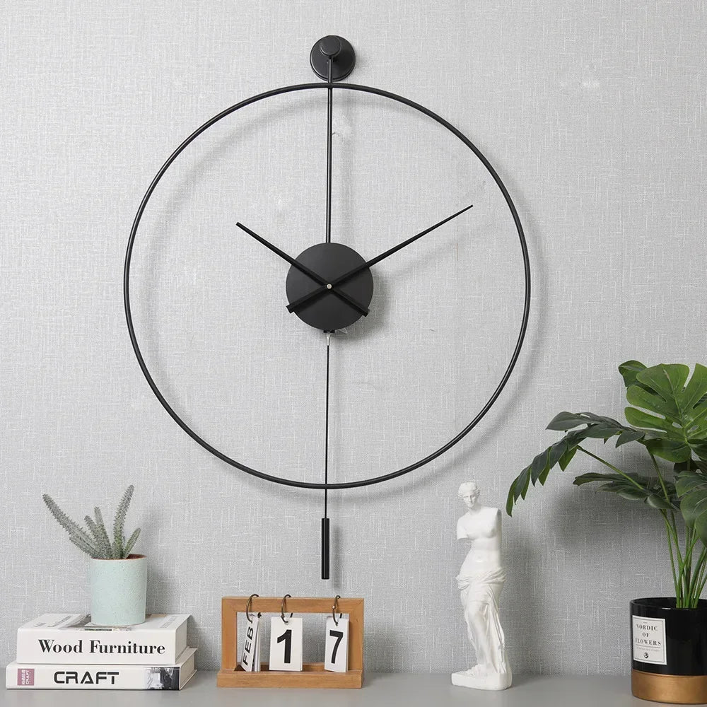 horloge murale créative en fer design moderne et élégant - vue 8 sur 8