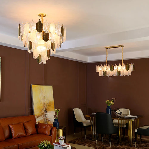 suspension moderne en acier inoxydable et verre décoratif - vue 4 sur 13