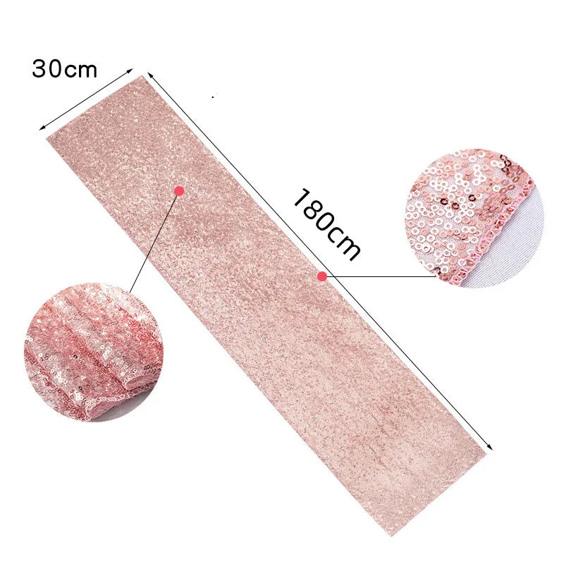 Chemin de table à paillettes doré argent rose - vue 7 sur 7