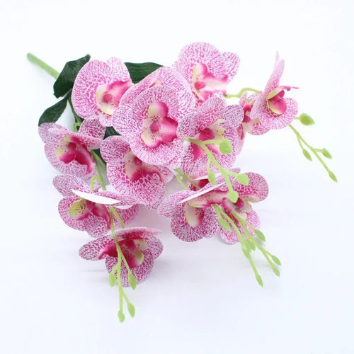 fleurs artificielles 3d décoration orchidée papillon phalaenopsis faux fleurs - vue 9 sur 17