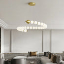 suspension led ronde en laiton cuivre et aluminium décorative