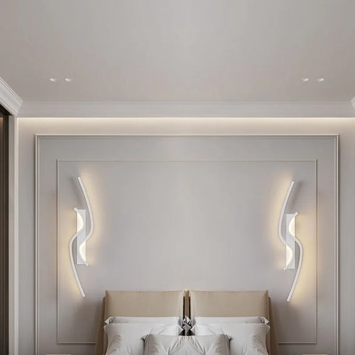 applique murale LED moderne pour salon TV fond allée chambre chevet - vue 5 sur 12
