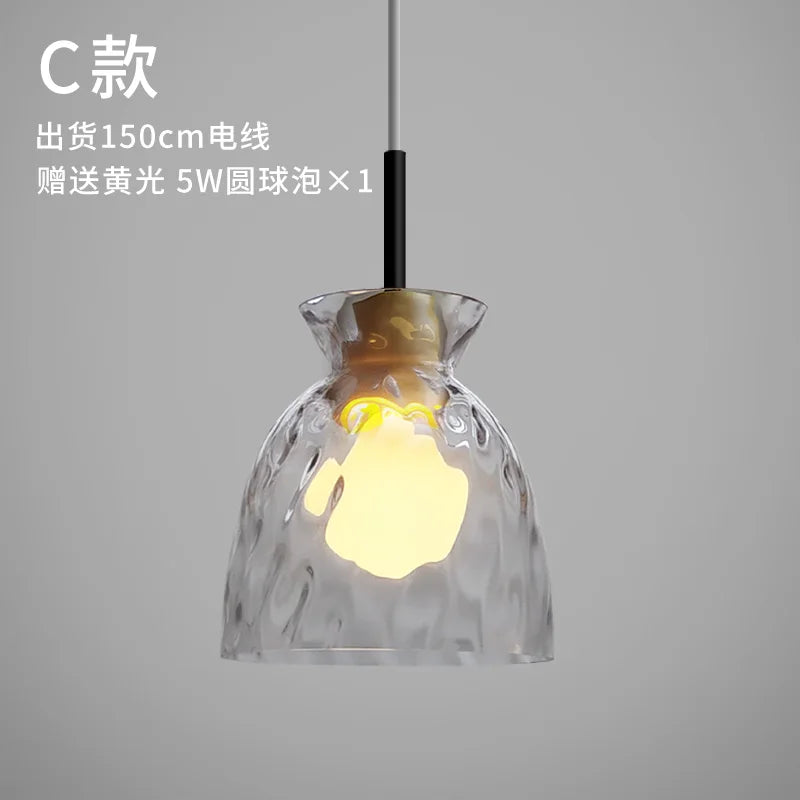 lampe suspension led japonaise bois verre décor luminaire - vue 9 sur 9