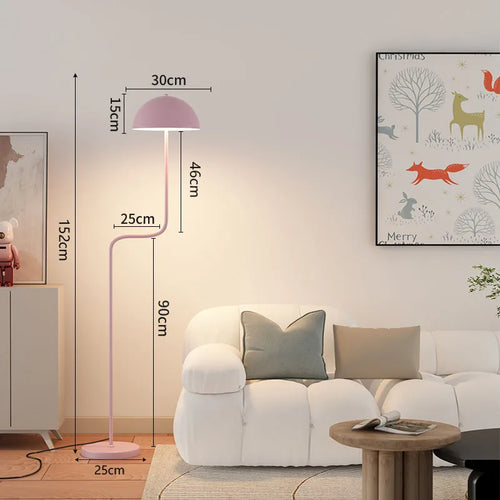 lampadaire nordique en verre avec abat-jour pour décoration intérieure