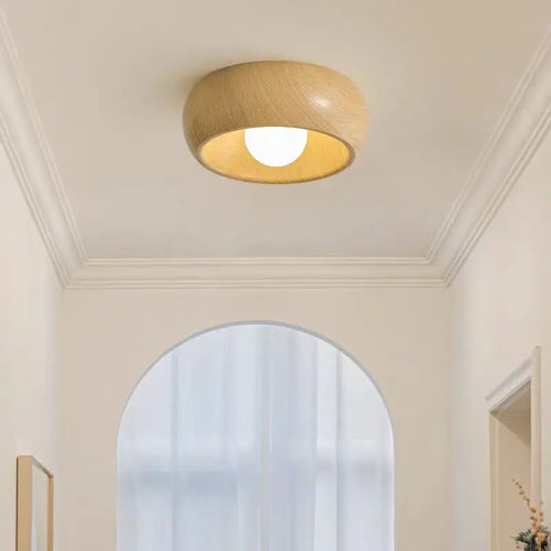 plafonnier minimaliste rétro en bois pour déco créative - vue 5 sur 8