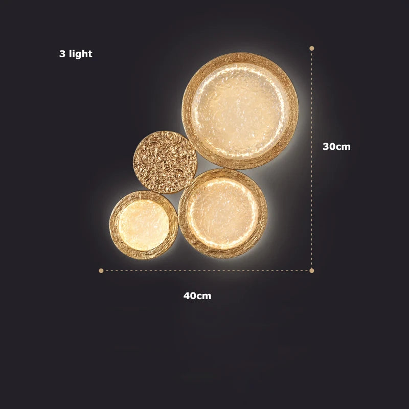 applique murale led postmoderne en cuivre avec miroir magique