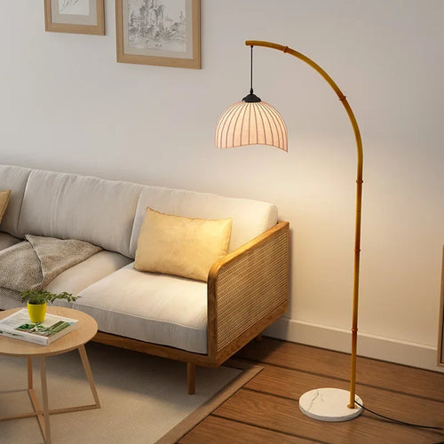 Lampe de chevet japonaise en bambou - vue 4 sur 5