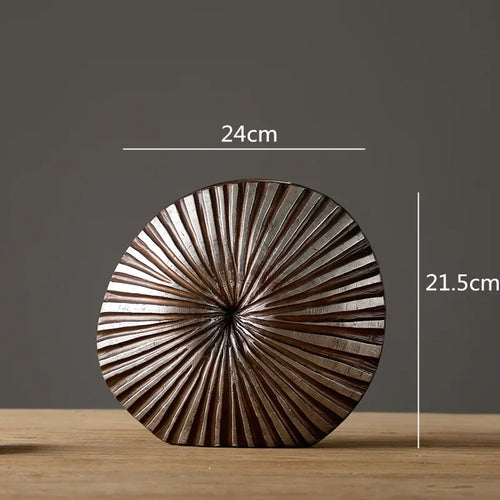 vase floral en résine à fleurs moderne rayures bois - vue 10 sur 10