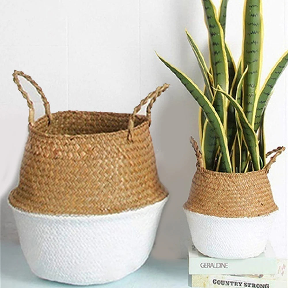 panier suspendu en osier pour rangement et décoration - vue 3 sur 13