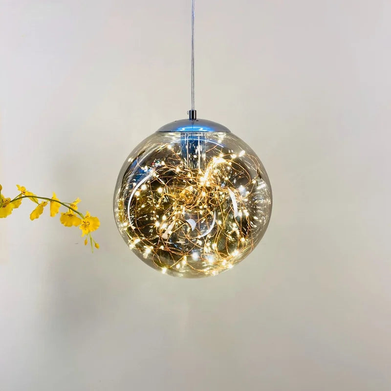 lustre nordique étoilé en verre pour décoration moderne - vue 1 sur 24