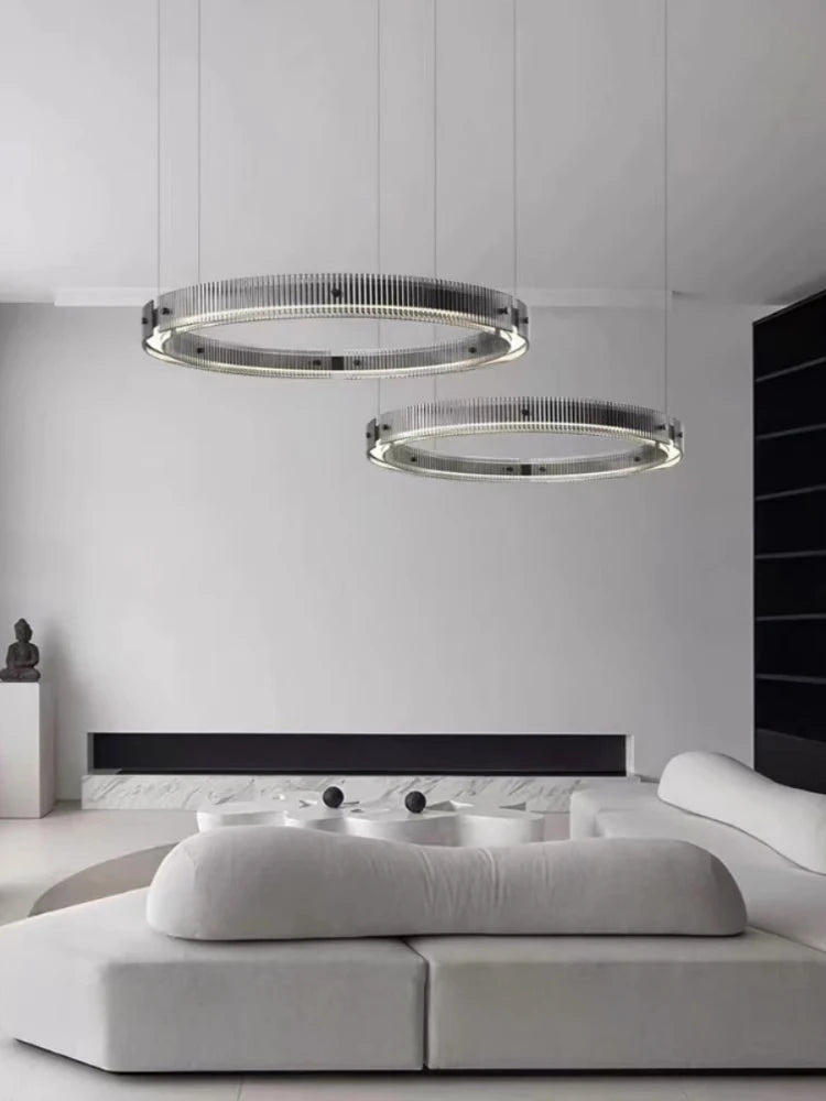 suspension en verre minimaliste créative en aluminium pour intérieur - vue 4 sur 7