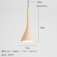 suspension moderne en métal effet bois design réglable