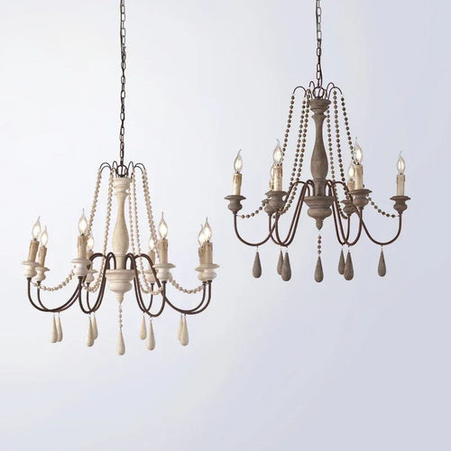 lustre en bois rétro pour décoration intérieure élégante - vue 3 sur 16