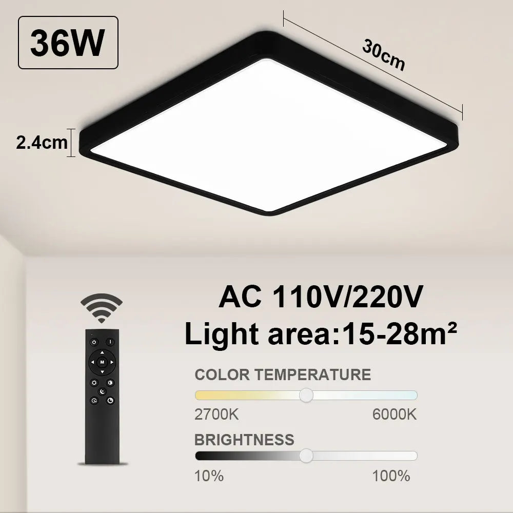 Tuya Smart LED plafonnier App commande vocale Alexa Google télécommande plafonniers carrés salon chambre éclairage - vue 11 sur 22