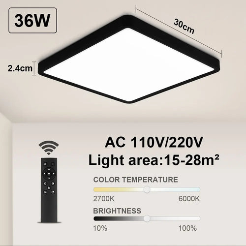 Tuya Smart LED plafonnier App commande vocale Alexa Google télécommande plafonniers carrés salon chambre éclairage - vue 12 sur 22