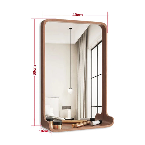 miroir en bois massif avec éclairage led et fixation murale - vue 26 sur 29