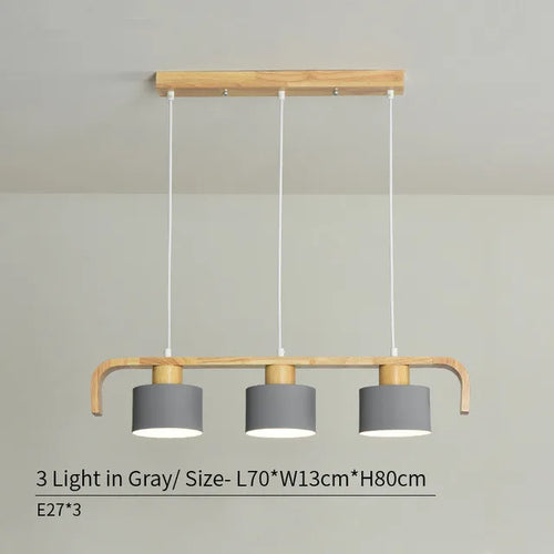 Suspension nordiques abat-jour en métal Led en bois décor à la maison lampe suspendue Restaurant café intérieur créativité lustres luminaires - vue 10 sur 16