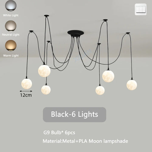 lustre multi lumières suspendues style nordique pour commerces - vue 13 sur 16