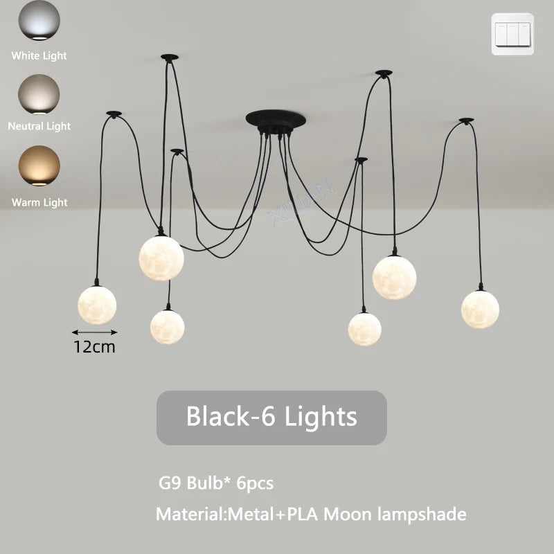 lustre multi lumières suspendues style nordique pour commerces - vue 12 sur 16