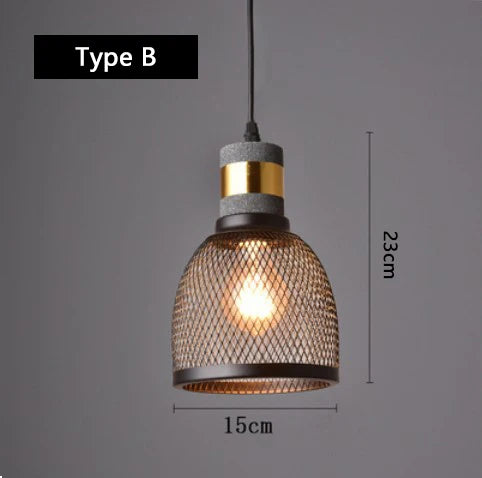 Loft Suspension lampes fer forgé led Vintage Salle à manger - vue 9 sur 12