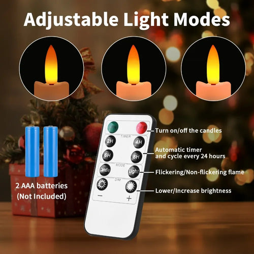 bougies coniques led scintillantes avec télécommande pour fêtes et occasions - vue 4 sur 8