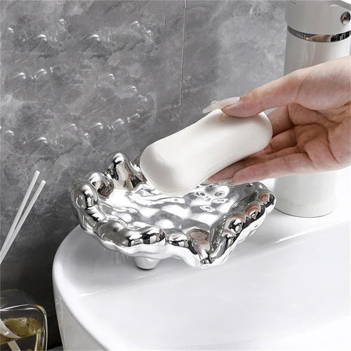 porte-savon chromé pour salle de bain accessoires tendance - vue 3 sur 7