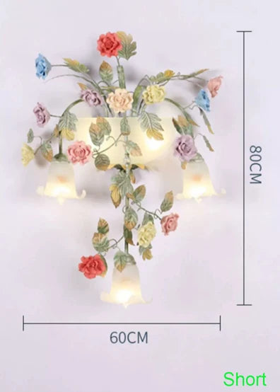 applique murale en métal avec fleurs et herbes décoratives - vue 8 sur 8