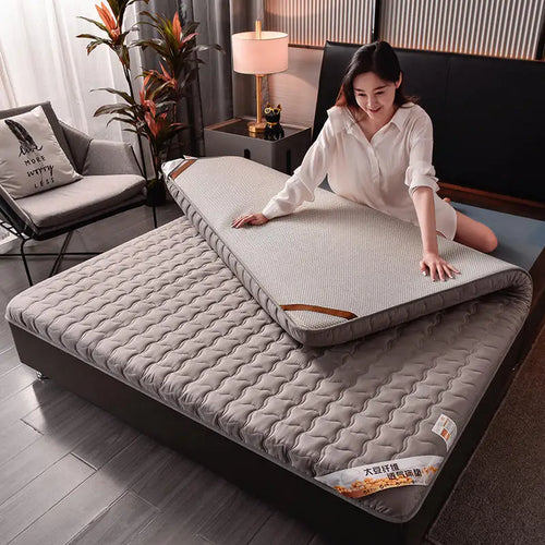surmatelas en coton éponge pour lit king size et coussin de sol - vue 2 sur 8
