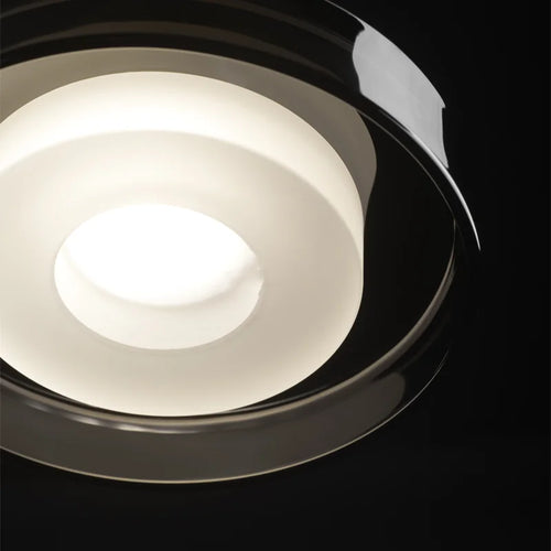 suspension moderne en acier inoxydable et verre design - vue 6 sur 6