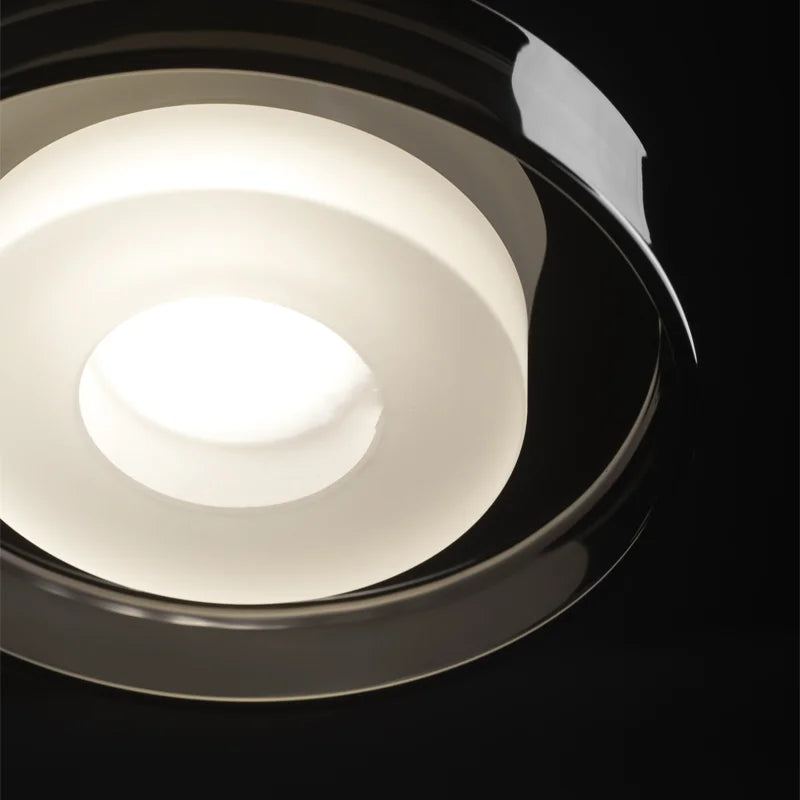 suspension moderne en acier inoxydable et verre design - vue 6 sur 6