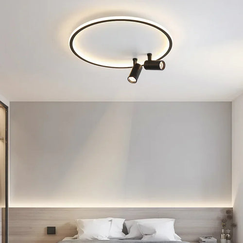 plafonnier moderne à leds avec projecteur lustre luminaire - vue 4 sur 12