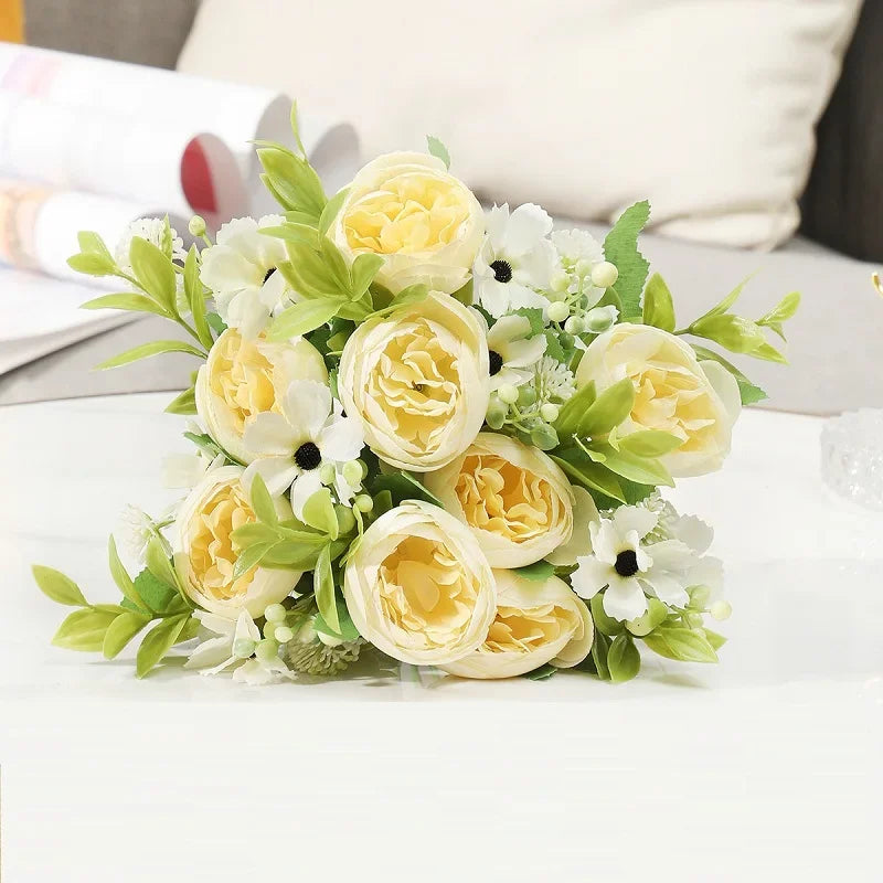 bouquet de pivoines artificielles pour mariage et décoration festive - vue 6 sur 12