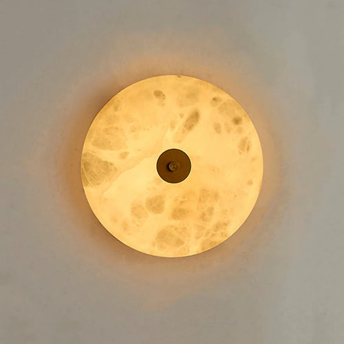 applique ronde en marbre rétro-éclairage pour hôtel - vue 3 sur 9