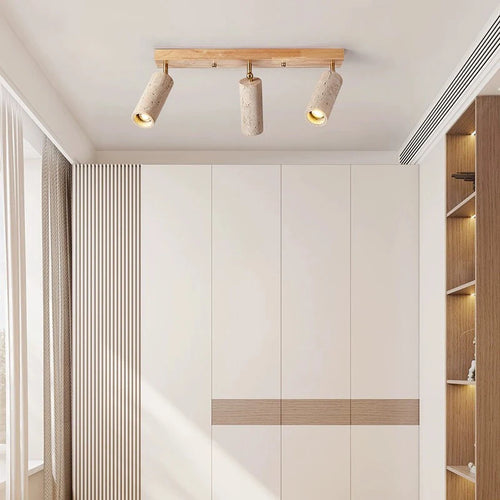 Projecteur Led 3 têtes plafonnier monté en Surface pierre bois Spot lumière longue mur Foco pour salon vestiaire magasin de vêtements - vue 3 sur 7