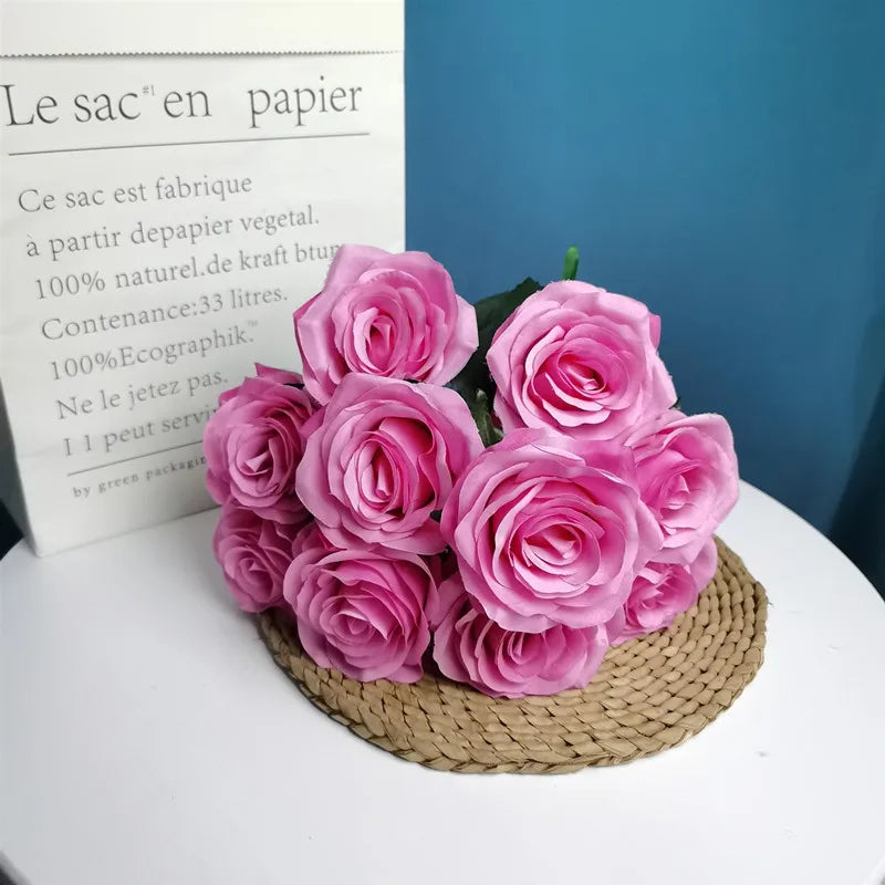 bouquet de roses artificielles pour mariage et décoration intérieure - vue 15 sur 30