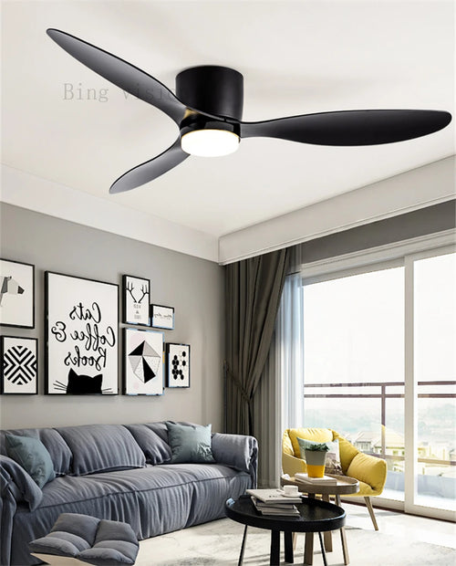Haute qualité nordique plancher bas moderne ventilateur de plafond lampe DC LED ventilateur de plafond avec télécommande ménage simple ventilateur de plafond - vue 4 sur 14