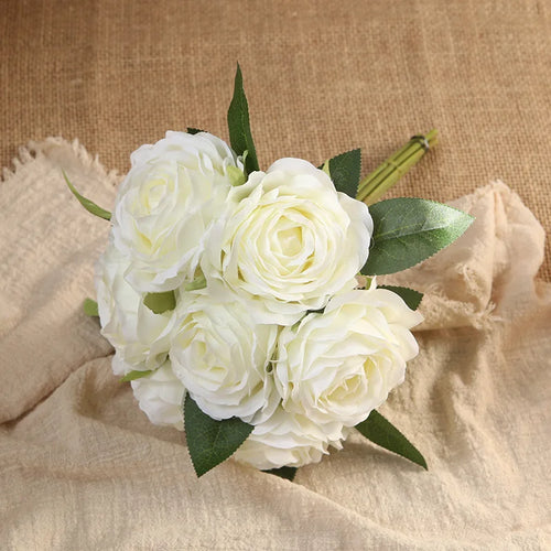 bouquet de roses artificielles décoration intérieure et extérieure fleurs faux - vue 17 sur 18