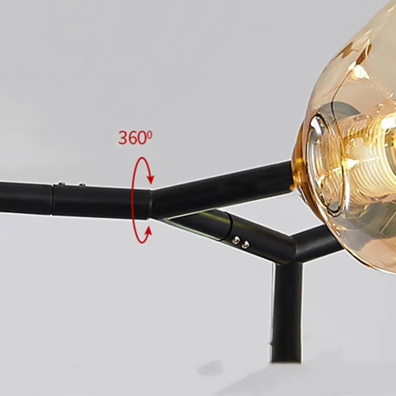 lustre nordique led en verre suspendu pour décoration intérieure - vue 4 sur 14