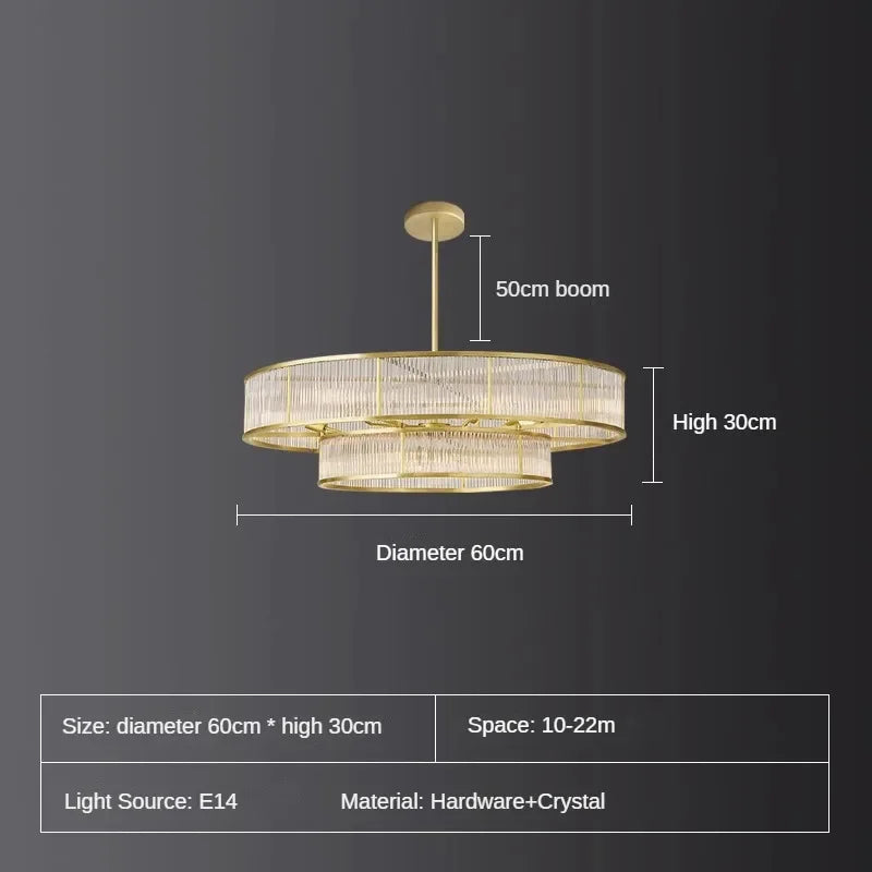 lustre en cristal rétro circulaire design pour décoration intérieure - vue 9 sur 15