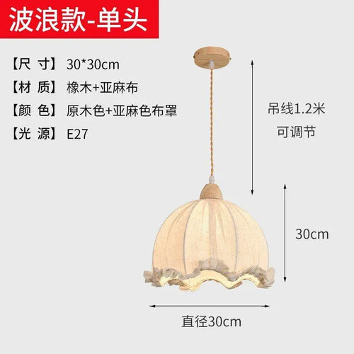 Lustre nordique en tissu de coton et de lin - vue 10 sur 16