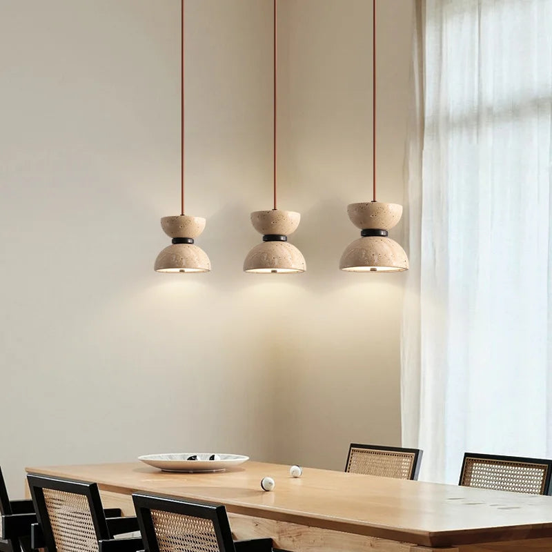 suspension en pierre naturelle rétro avec éclairage led décoratif - vue 3 sur 6