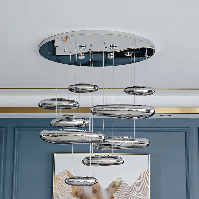 Plafonnier led moderne goutte décoré - vue 4 sur 12