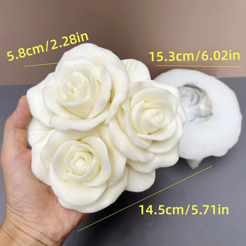 moule en silicone 3d bouquet de roses pour bougie - vue 7 sur 18